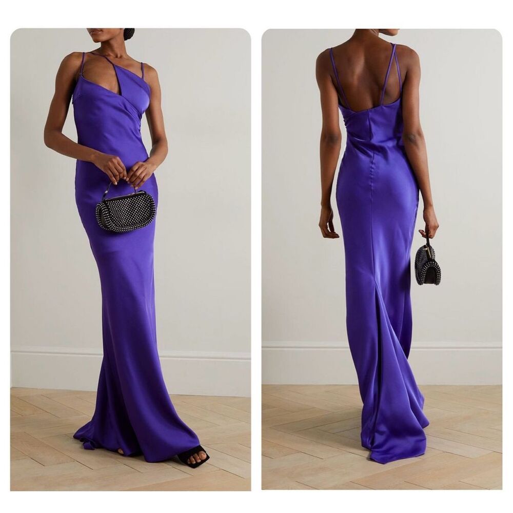 THE ATTICO Melva cutout satin maxi dress Size 36 (US0) $1400